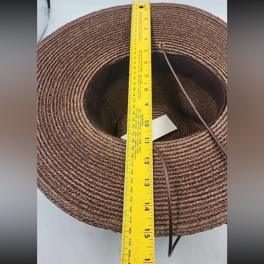 WILL & BEAR Austin Brown Raffia Straw Wide Brim Unisex Hat Sz Large EUC - Picture 11 of 12